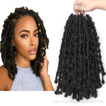 Hot Sell Butterfly Locs Hair Crochet Hair Faux Locs 14 inch Synthetic Hair Extensions 24 inch Pre Looped